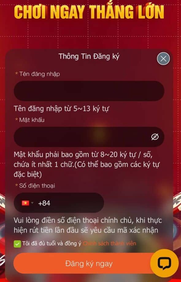 Điều thông tin đăng ký vào biểu mẫu Điều thông tin đăng ký vào biểu mẫu